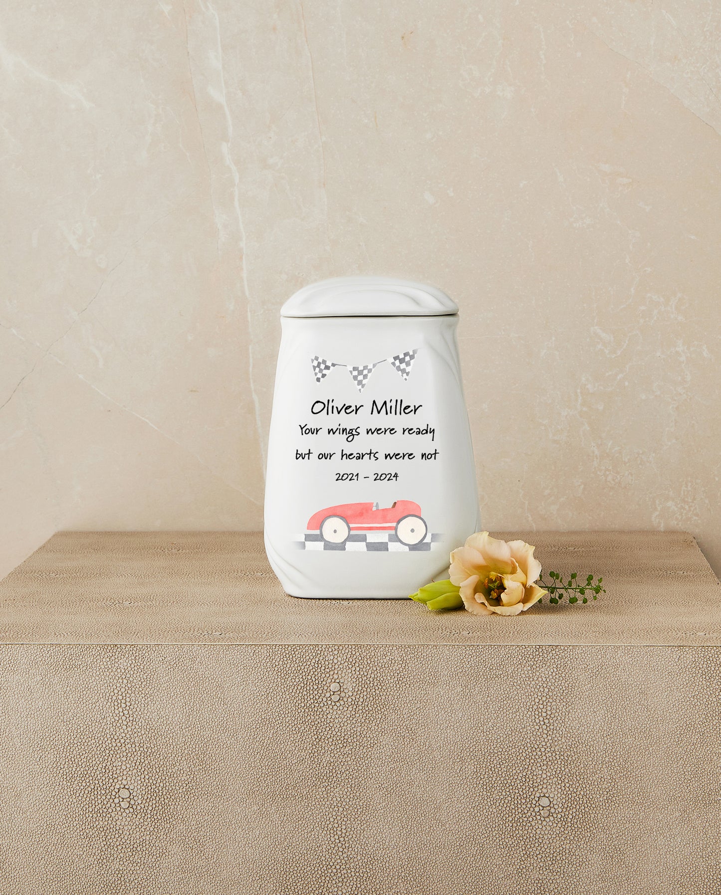 Red Race Car Theme Cremation Urn