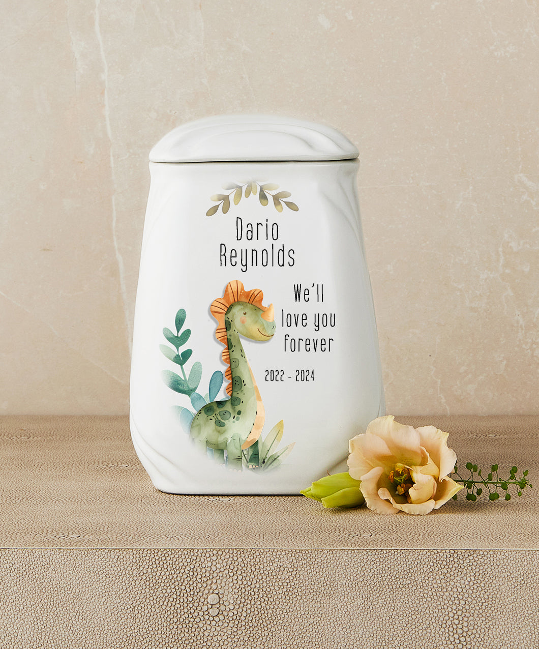 Tiny Tails Cremation Urn (Dinosaur Themed) Cremation Urn