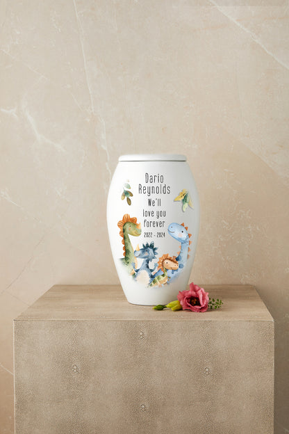 Tiny Tails (Dinosaur Theme) Cremation Urn