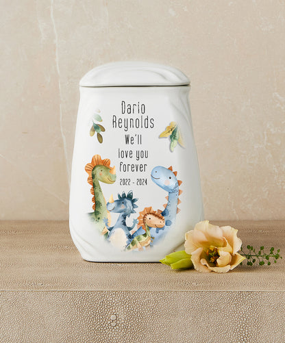Tiny Tails Cremation Urn (Dinosaur Themed) Cremation Urn