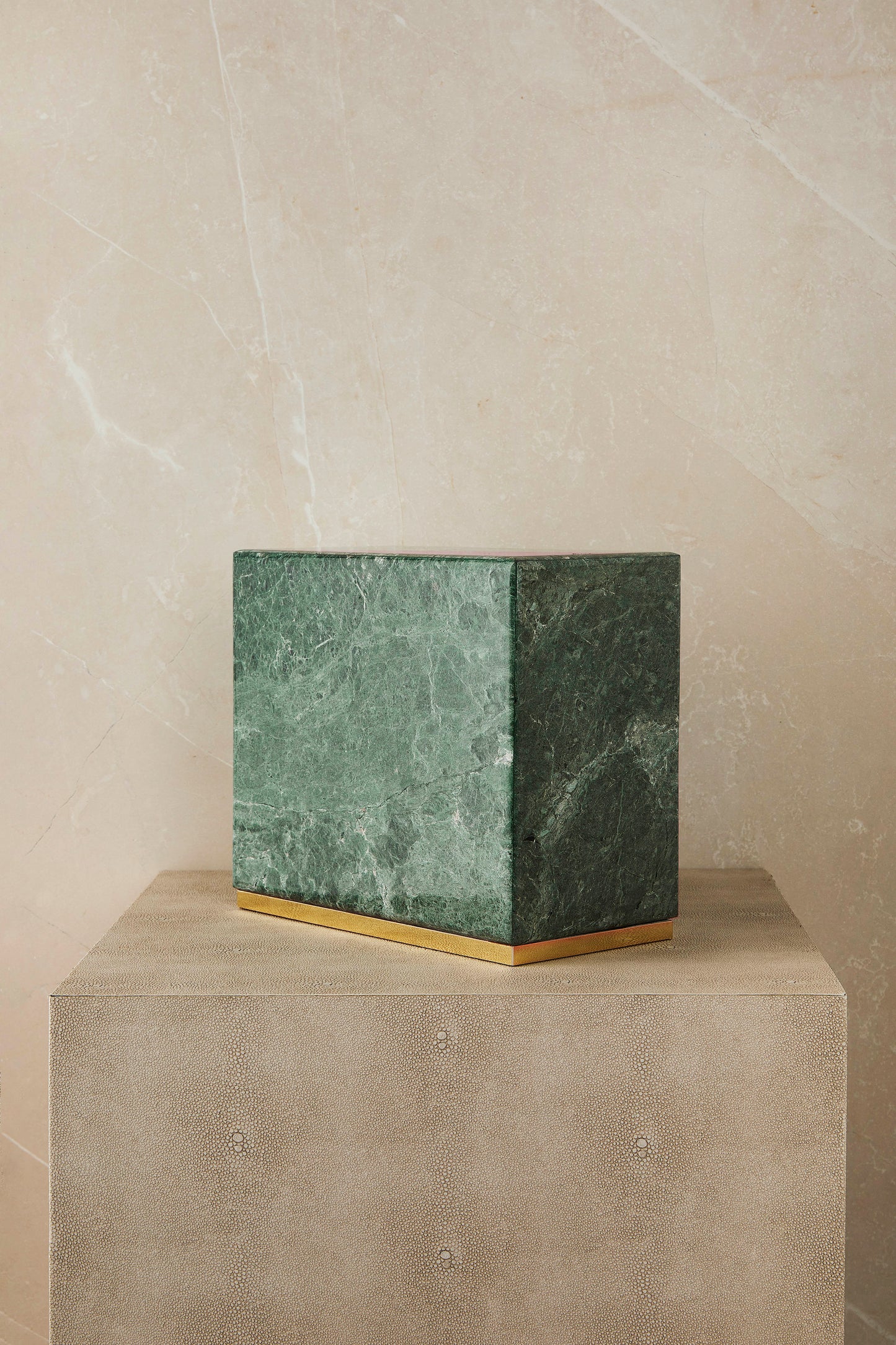 Green Marble Rose and Calla Cremation Urn