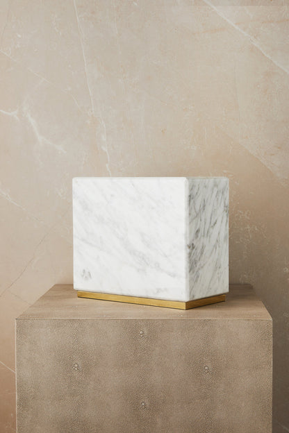White Marble Butterfly Cremation Urn