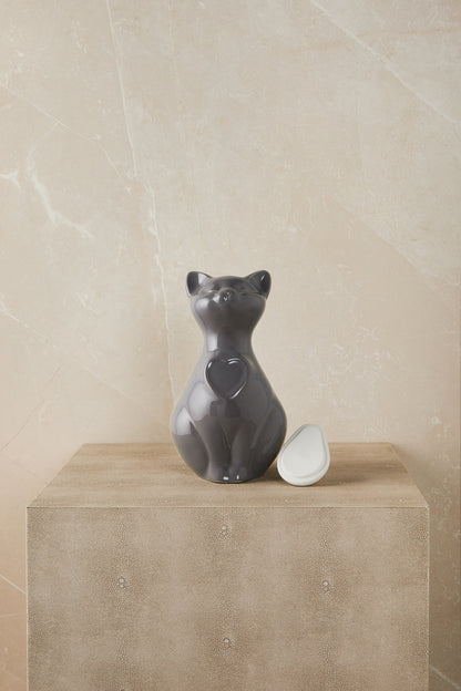 Personalized Grey Cat - Cremation Urn