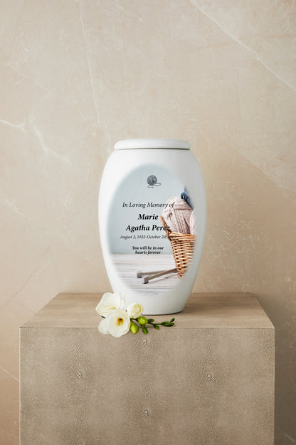 Knitting Cremation Urn