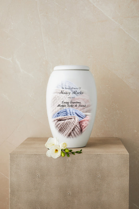 Knitting Cremation Urn