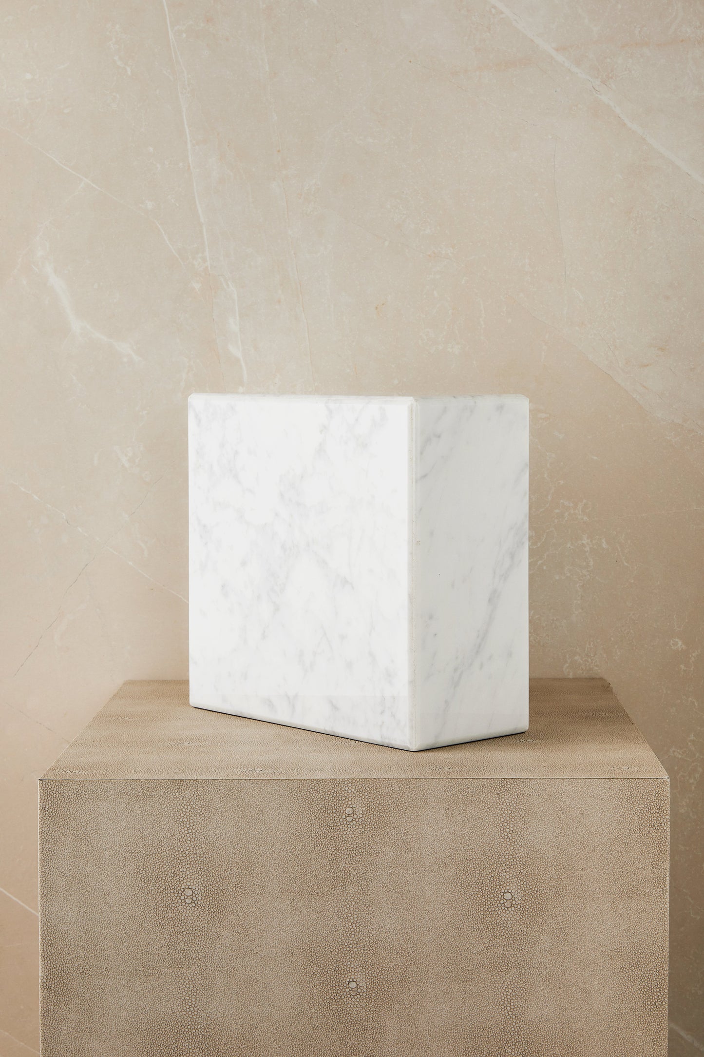 White Marble Calla and Rose Cremation Urn