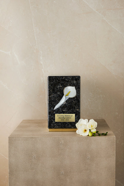 Blue Pearl Marble Calla Cremation Urn