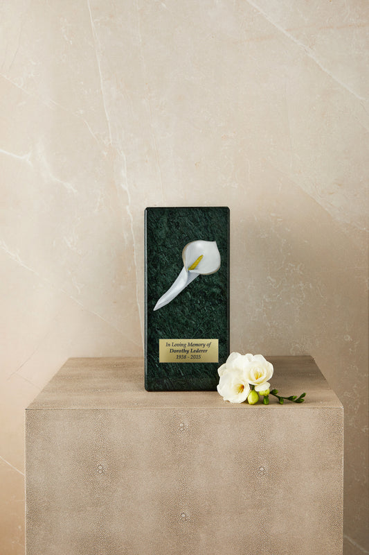 Green Marble Calla Cremation Urn