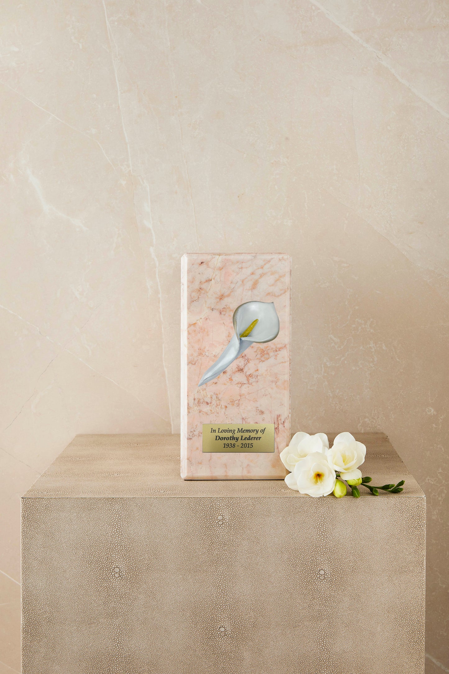 Pink Marble Calla Cremation Urn