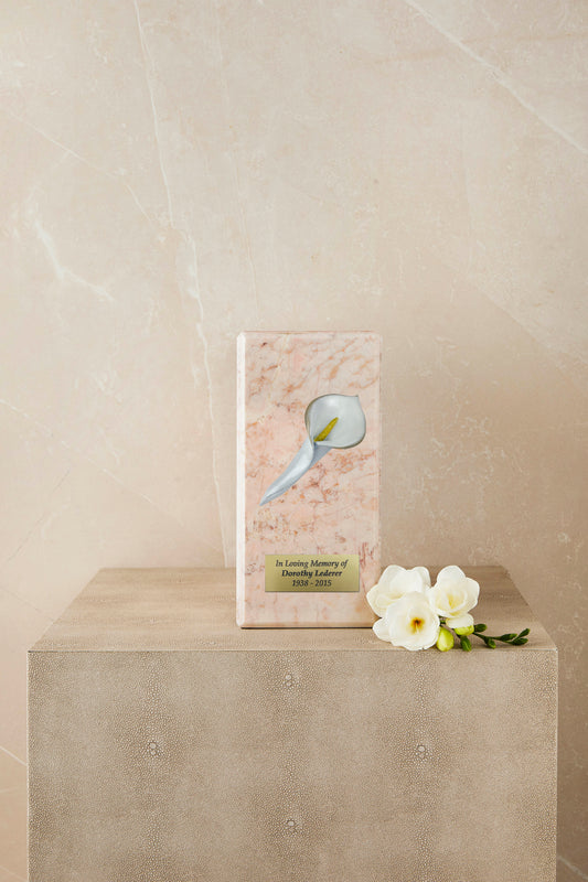 Pink Marble Calla Cremation Urn