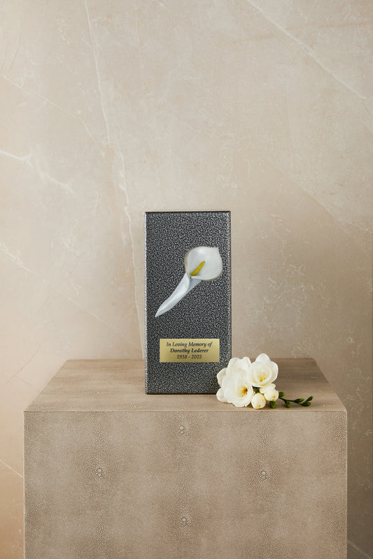 Calla Silver Metal Based Cremation Urn