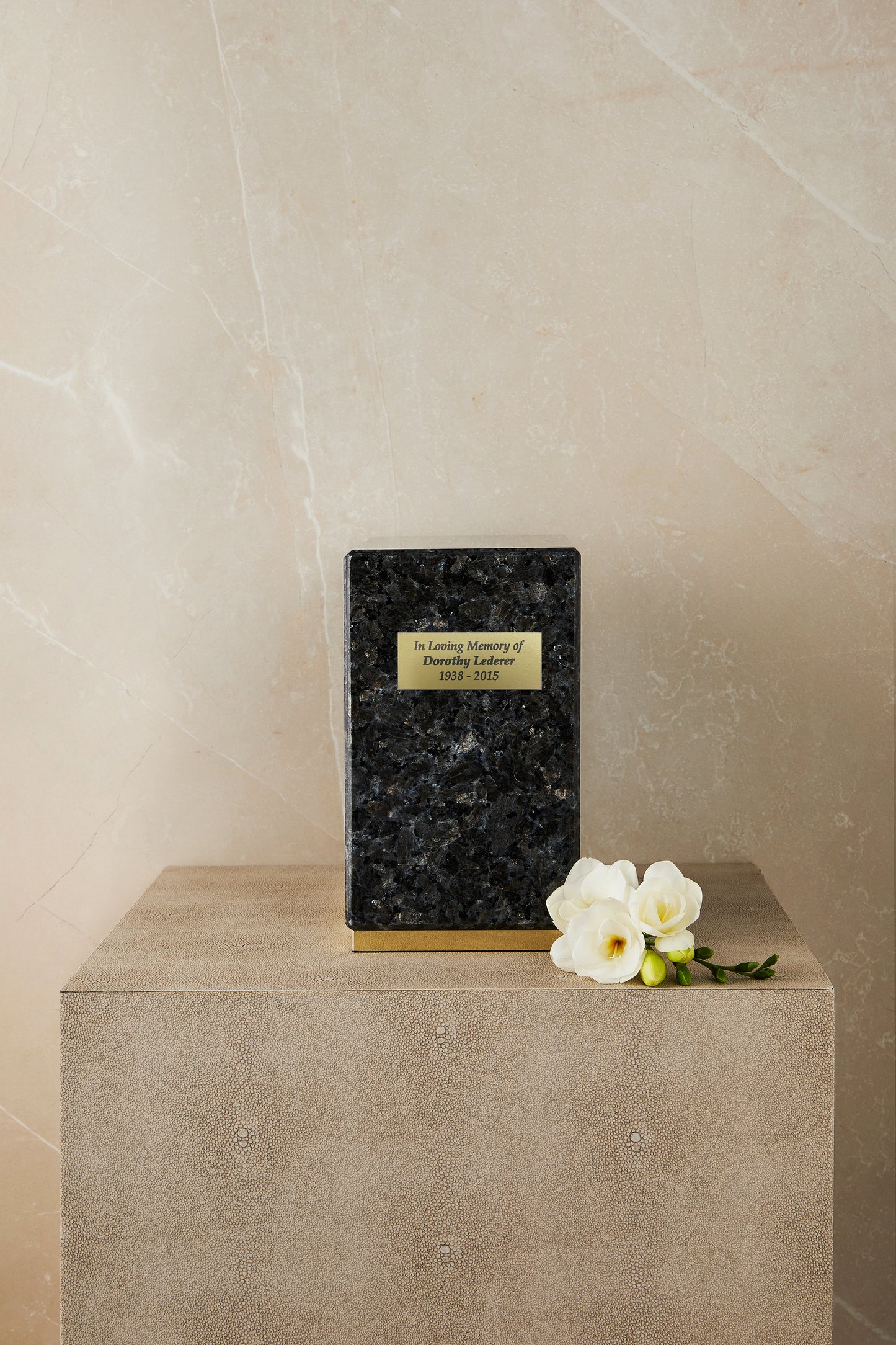 Blue Pearl Marble Cremation Urn