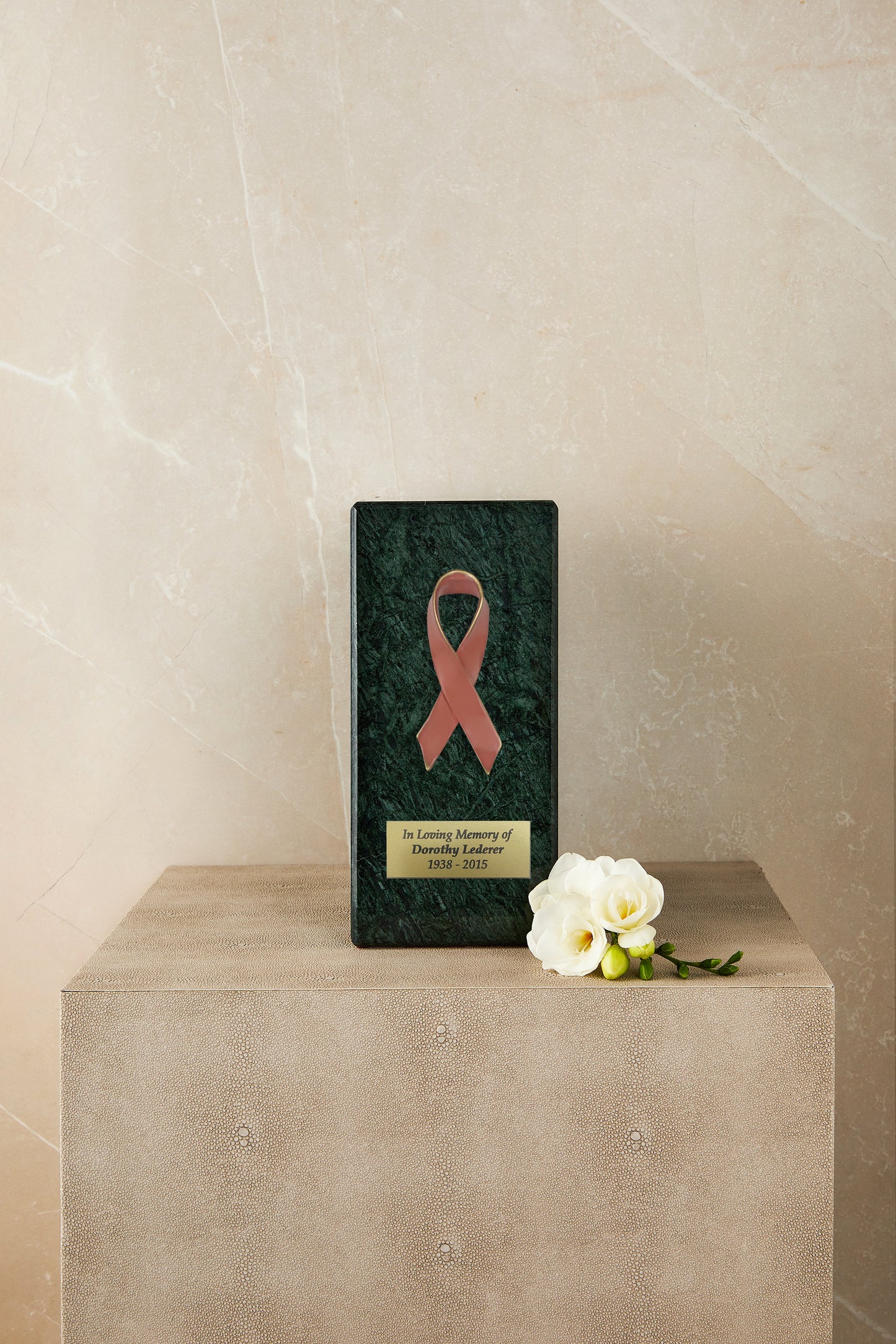 Green Marble Breast Cancer Cremation Urn