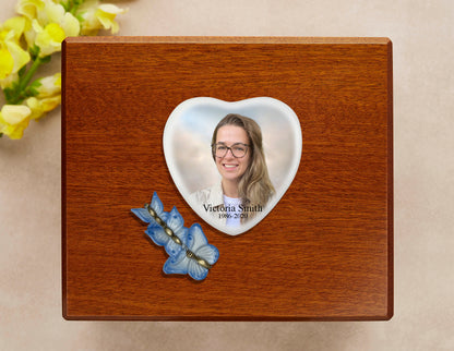 Blue Butterfly Remembrance Cremation Urn