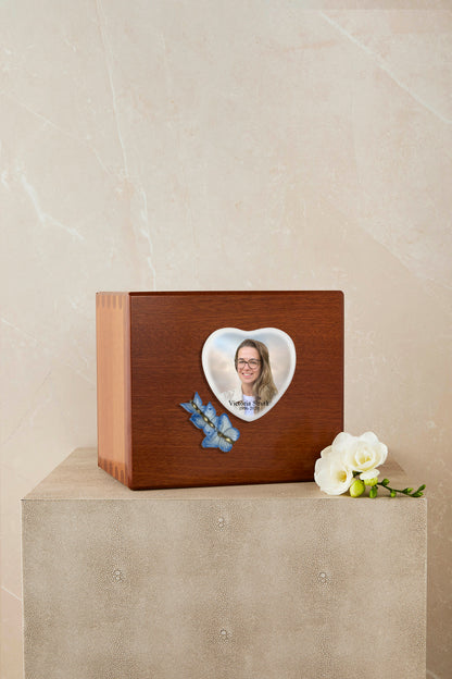 Blue Butterfly Remembrance Cremation Urn