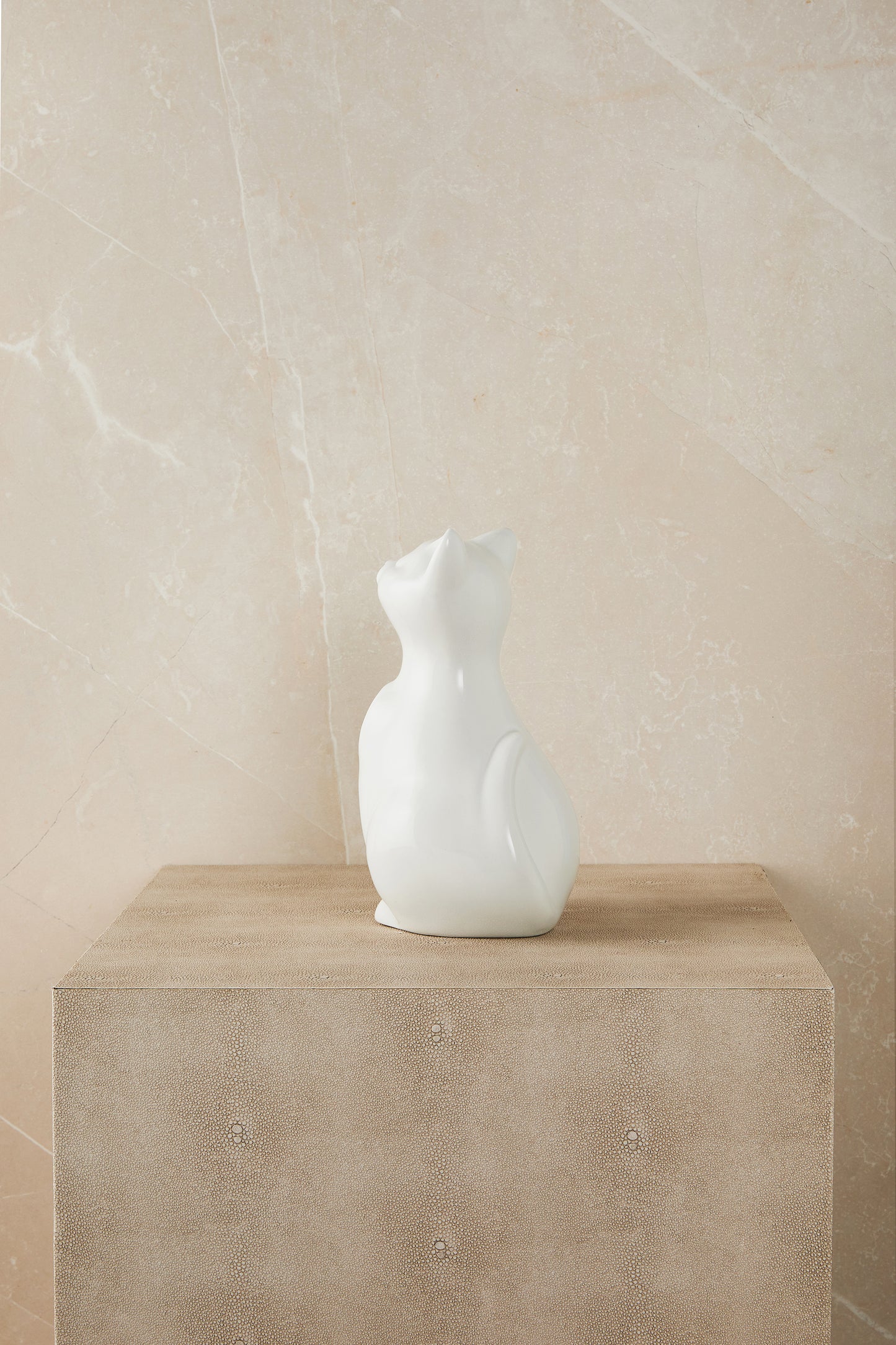 Personalized White Cat - Cremation Urn