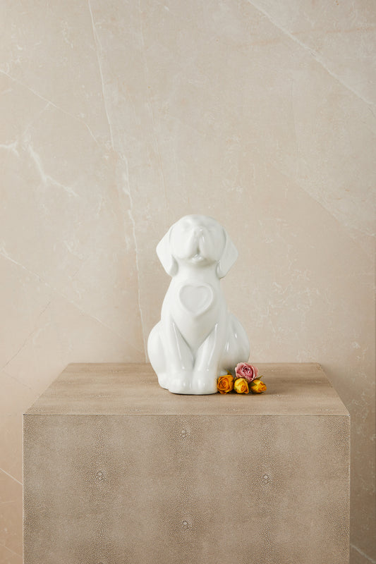 White Dog - Cremation Urn