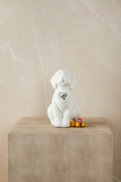 Personalized White Dog- Cremation Urn