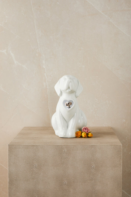 Personalized White Dog- Cremation Urn