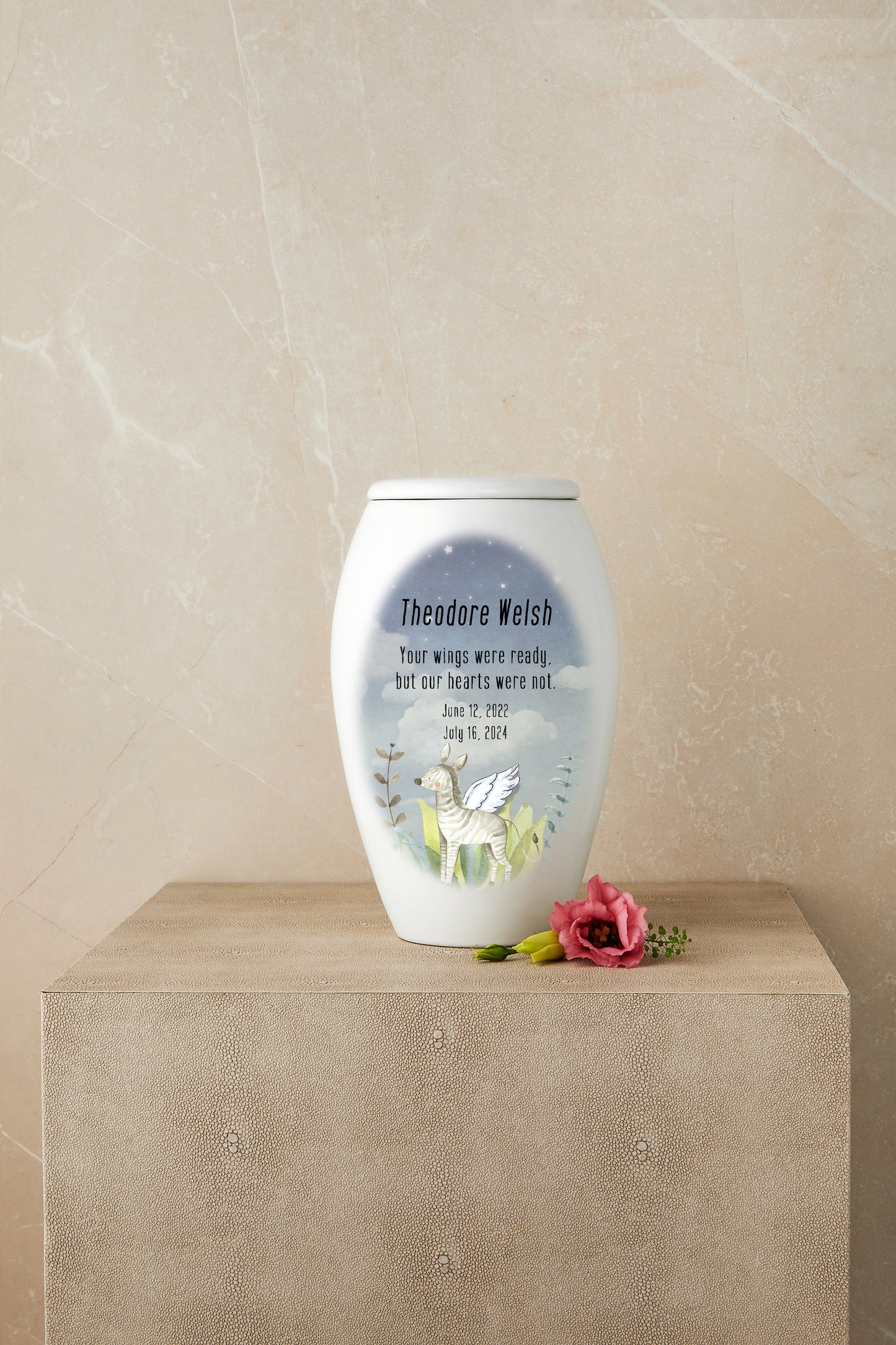 Tiny Stripes of Love (Zebra) Cremation Urn
