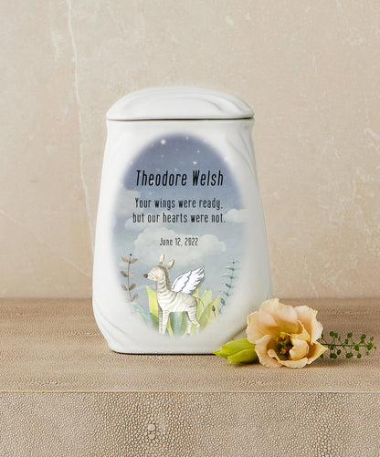 Tiny Stripes of Love (Zebra) Cremation Urn